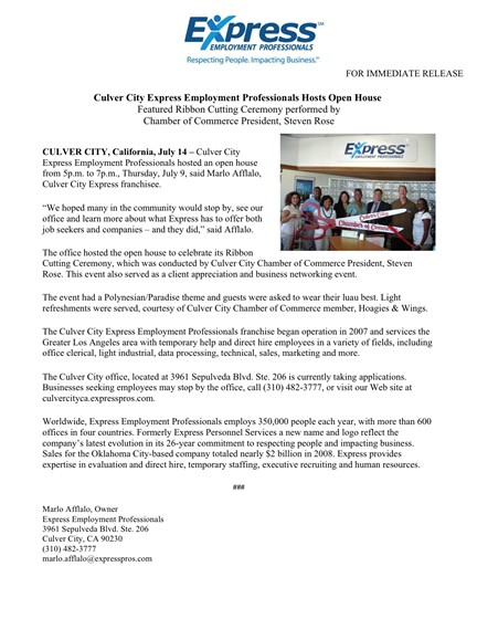 Professional Work: EEP Press Release